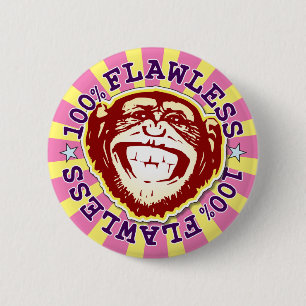 Flawless 100% Funny Funky Monkey Badge
