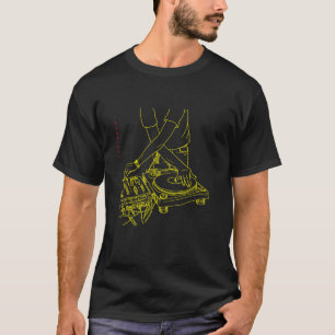 Flawless Golden Deck Technics 1210 DJ Line Art Bri T-Shirt
