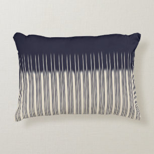 Flax/Deep Blue Stylish Stripe Pattern Decorative Cushion