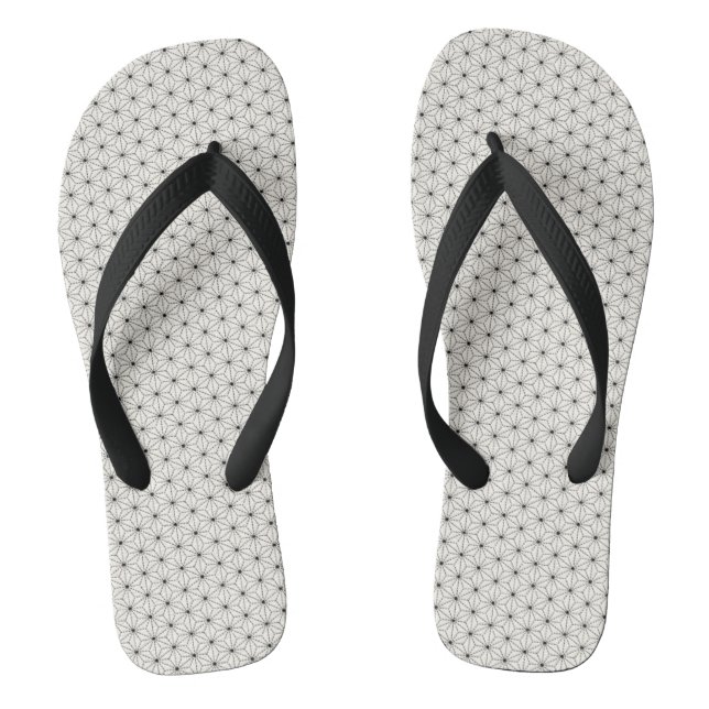 Flax-leaf dashed line pattern traditional japanese flip flops (Footbed)