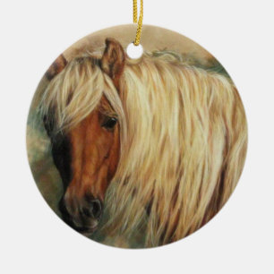 Flaxen Shetland Pony Ceramic Tree Decoration