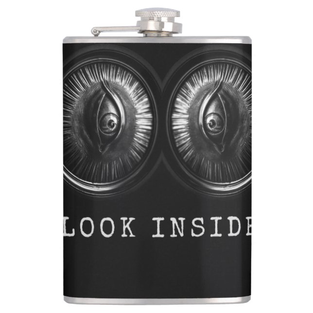 FlaxLux: Stylish Vinyl-Wrapped Flax Delights! Hip Flask (Front)