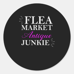 Flea Market Antique Junkie Classic Round Sticker