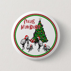 FLEAS NAVIDAD - Christmas Fleas and Christmas Tree 6 Cm Round Badge