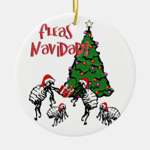 FLEAS NAVIDAD - Christmas Fleas and Christmas Tree Ceramic Tree Decoration