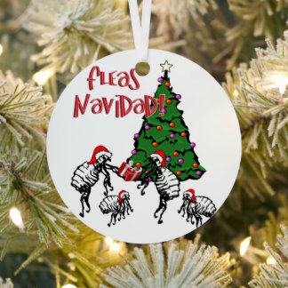 FLEAS NAVIDAD - Christmas Fleas and Christmas Tree Metal Tree Decoration