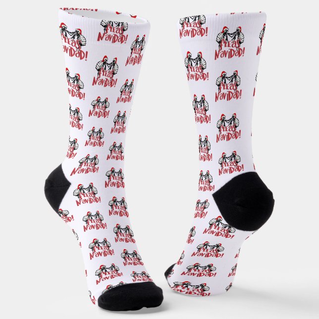 Fleas Navidad Christmas Socks (Angled)