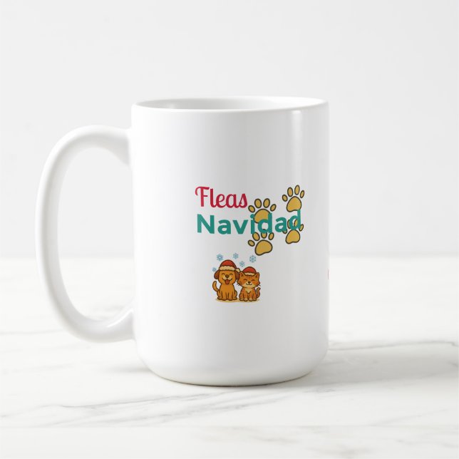 Fleas Navidad Funny Pet Christmas Coffee Mug (Left)