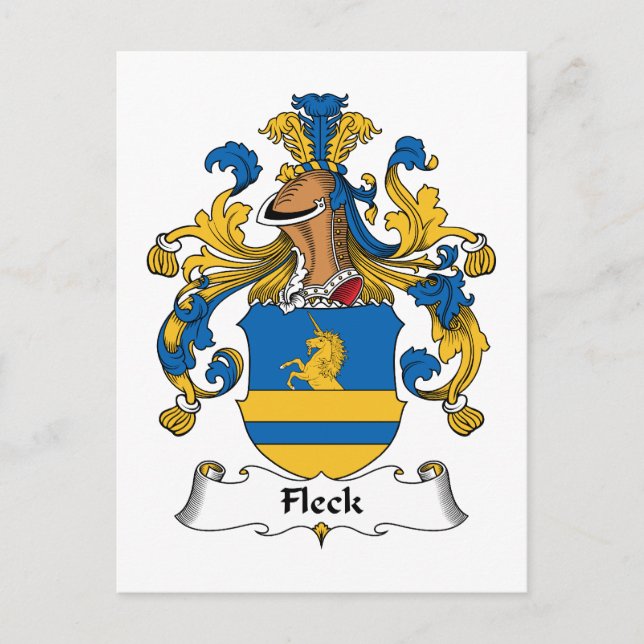 Fleck Family Crest Postcard (Front)