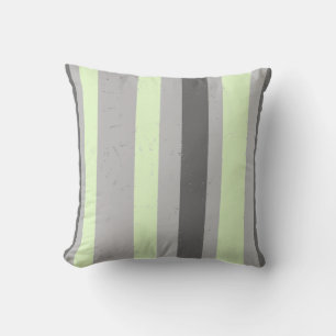 Flecked Stripes Charcoal and Light Grey Mint Green Cushion