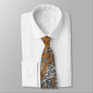 Flecked with golden orange over whitish grey rough tie