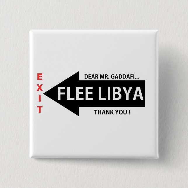 FLEE LIBYA 15 CM SQUARE BADGE (Front)