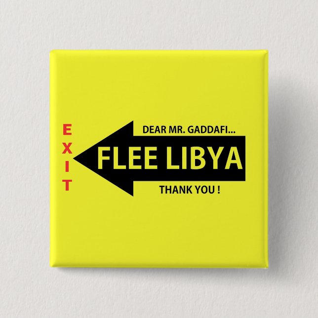 FLEE LIBYA 15 CM SQUARE BADGE (Front)