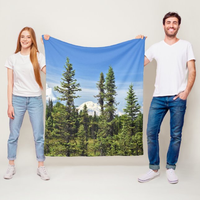 Fleece Blanket 50x60 of Mount Denali (In Situ)