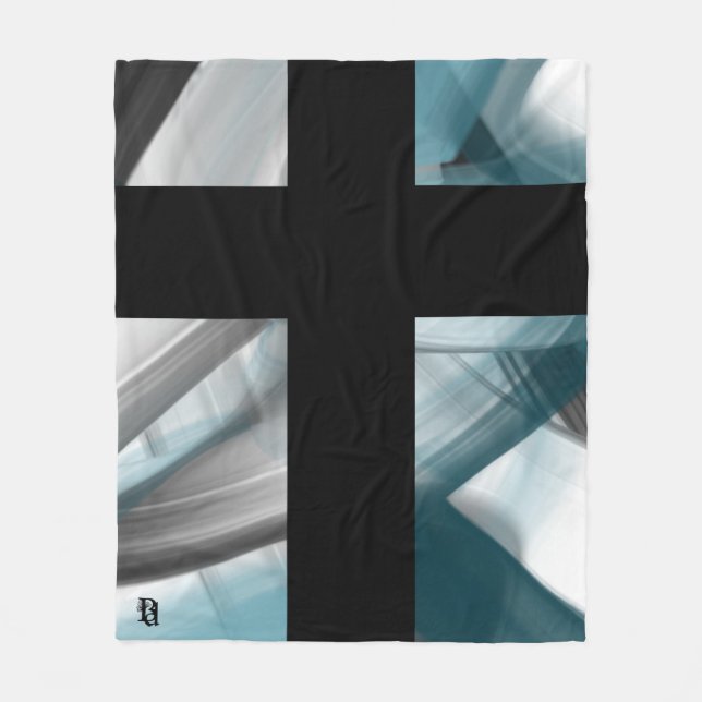 Fleece Blanket Abstract Trend Home Deco Blue Ocean (Front)