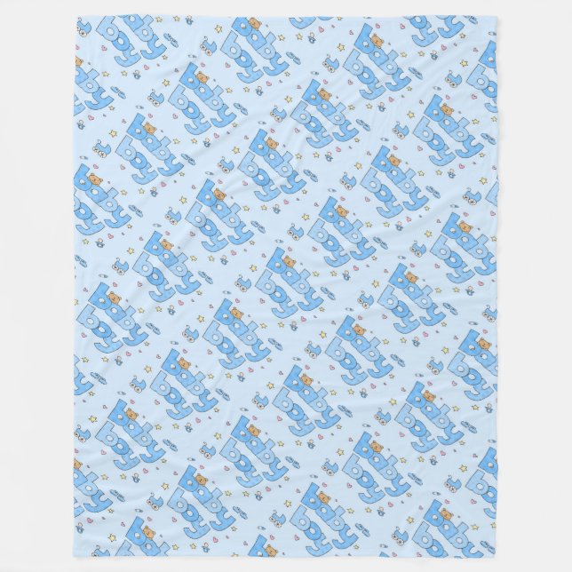 Fleece Blanket/Baby Boy Blanket (Front)
