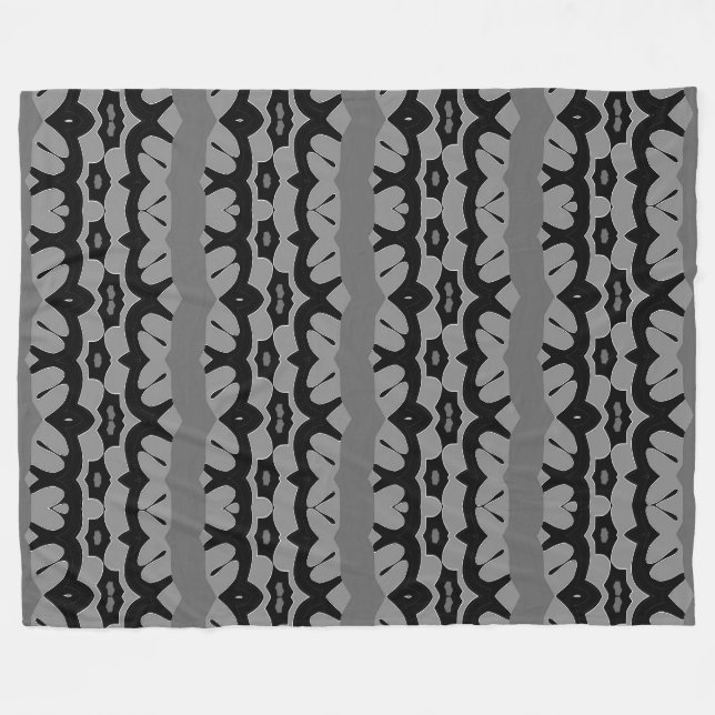 Fleece Blanket, Black & grey classic pattern  Blanket (Front (Horizontal))