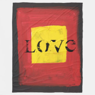 Fleece Blanket Black, Red, and Yellow.