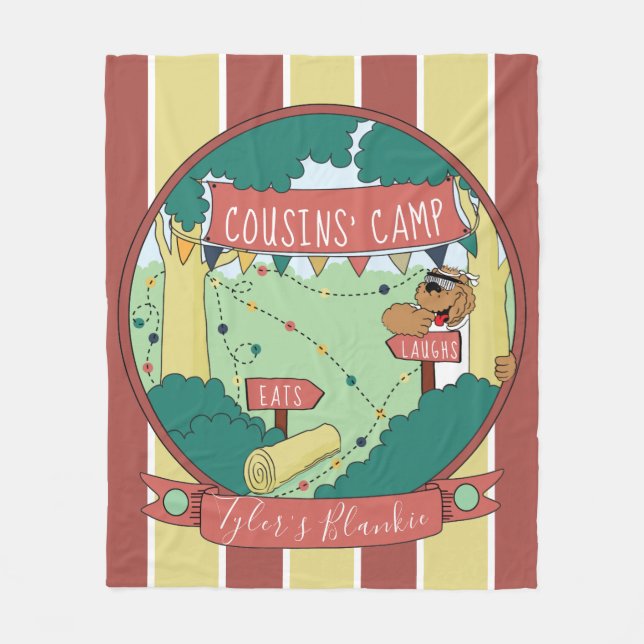 Fleece Blanket Camp Bear Personalise (Front)