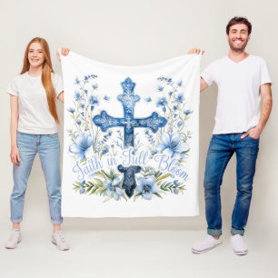 Fleece Blanket Christian Faith in Full Bloom
