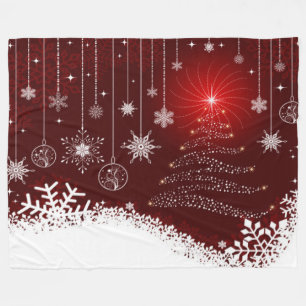 Fleece Blanket/Christmas Tree and Lights