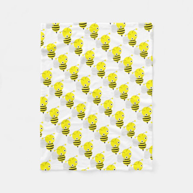 Fleece Blanket/Cute Bumblebees Blanket (Front)
