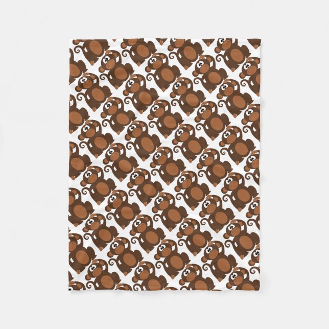 Fleece Blanket/Cute Monkeys (Front)
