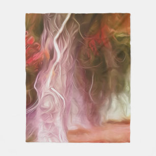 Fleece Blanket Dream Light Red Tree
