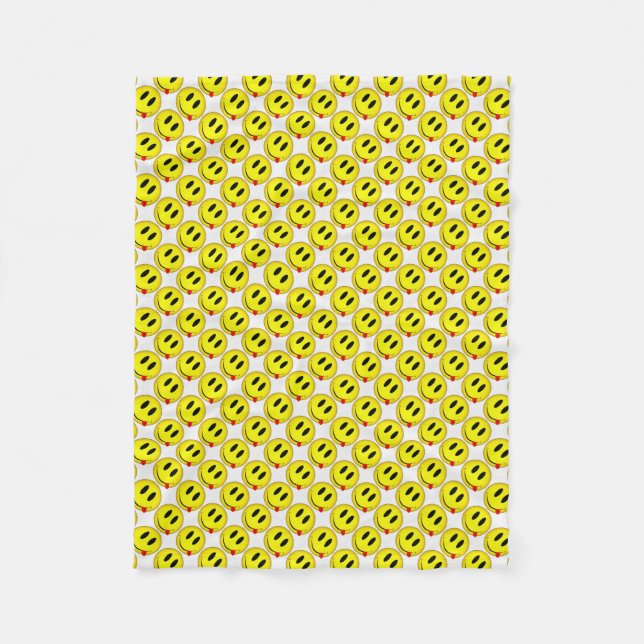 Fleece Blanket/Emoticons-Smiley faces (Front)