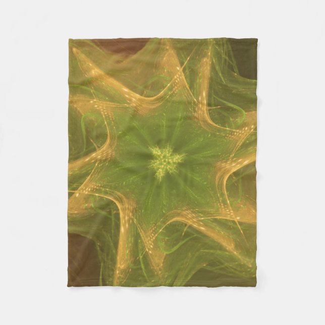Fleece Blanket Fractal Light Green Palette (Front)