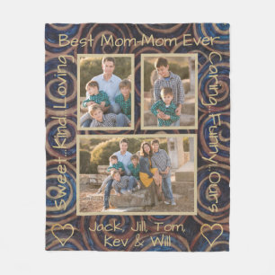 Fleece Blanket "Gold Blue Swirl" Photo Blanket