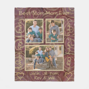 Fleece Blanket "Gold Burgundy Swirl" Photo Blanket