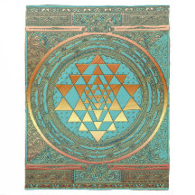 Fleece Blanket gold chakra symbol yoga spiritual