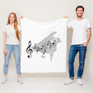 Fleece Blanket - Grand Piano and Staff