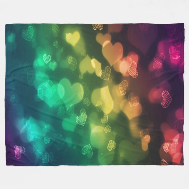 Fleece Blanket/Hearts Blanket (Front (Horizontal))