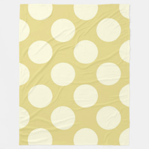 Fleece Blanket Large Circles Dots Green Cream