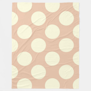 Fleece Blanket Large Circles Dots Pink Cream