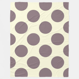 Fleece Blanket Large Circles Dots Purple Cream