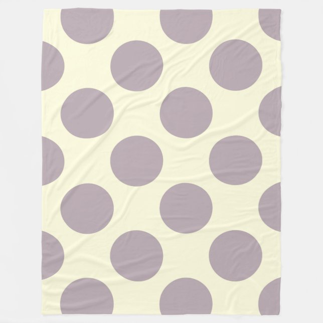Fleece Blanket Large Circles Dots Purple Cream (Front)