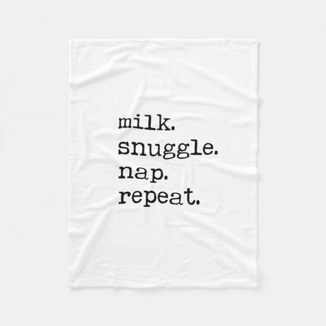 Fleece Blanket - Milk, Snuggle, Nap, Repeat (Front)