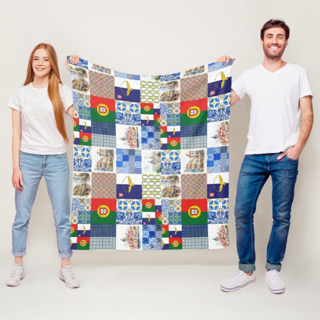 Fleece Blanket of the Portugal Flag  (In Situ)