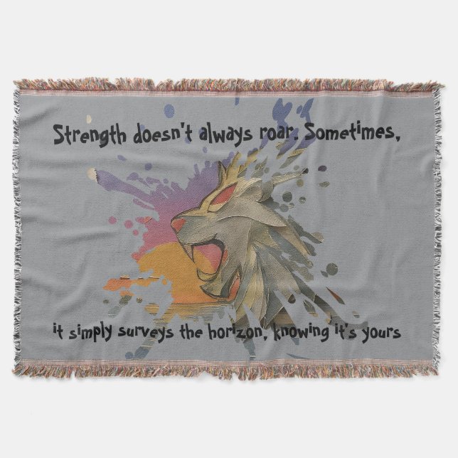 Fleece Blanket Papercut Lion & Sea Sunrise  (Front)