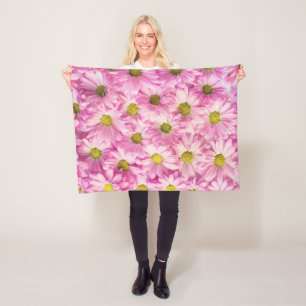 Fleece Blanket - Pink Gerbera Daisies