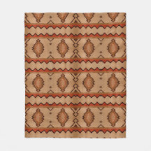 Fleece Blanket Southwest rustic woven rug design