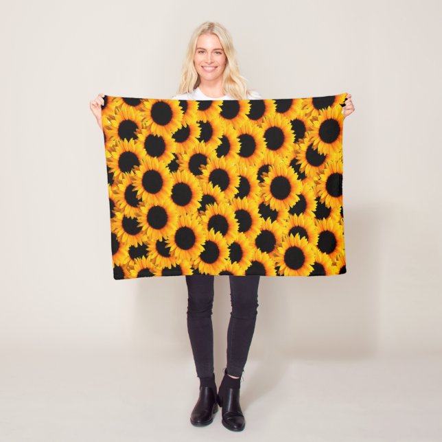 Fleece Blanket: Sunflowers Blanket (In Situ)