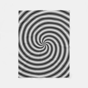 Fleece Blanket The Swirl in Black and White