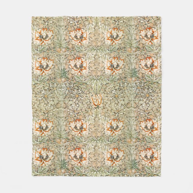 FLEECE BLANKET : WILLIAM MORRIS : HONEYSUCKLE (Front)