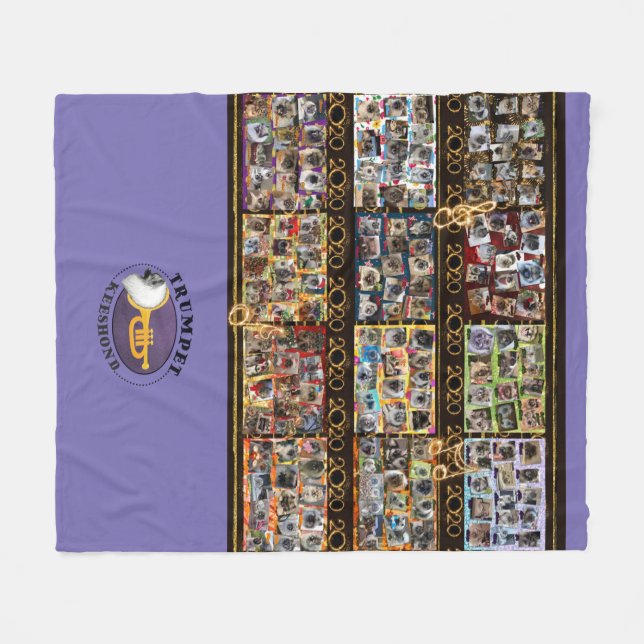 Fleece blanket with All collages and logo (Front (Horizontal))