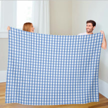 Fleece blanket with blue checks