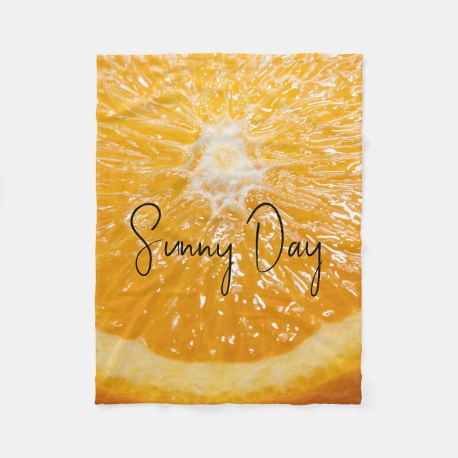 Fleece Blanket With Cut Orange (Front)